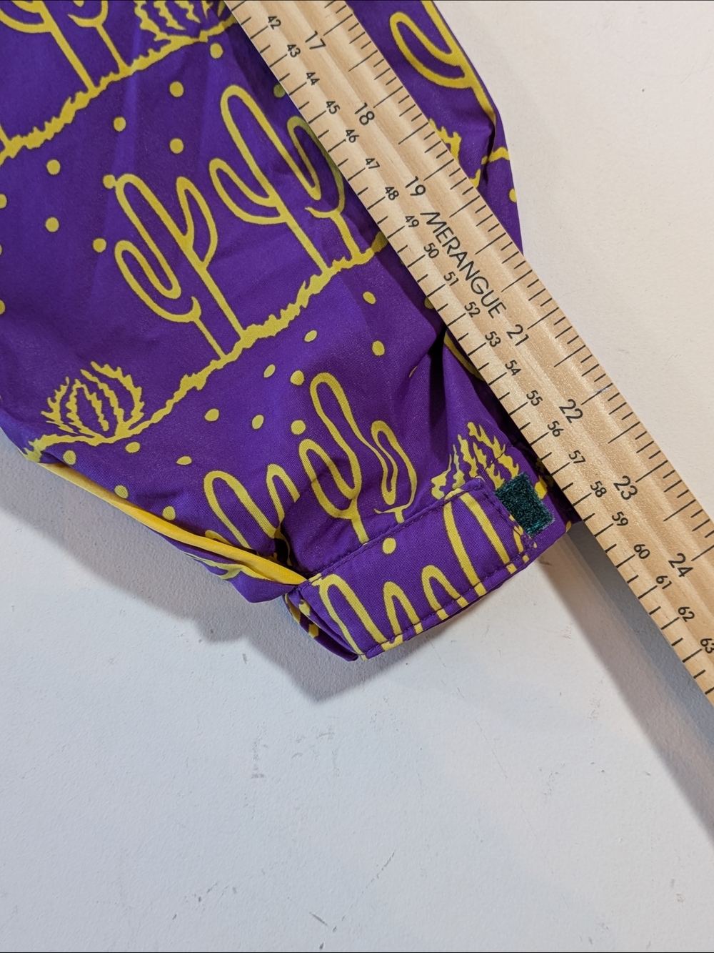 Vintage Sierra Designs Cactus Print Pullover Windbreaker Purple & Yellow Large - Picture 14 of 14